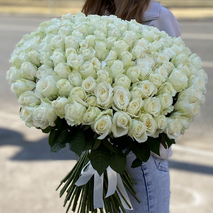 151 белая роза 60 см