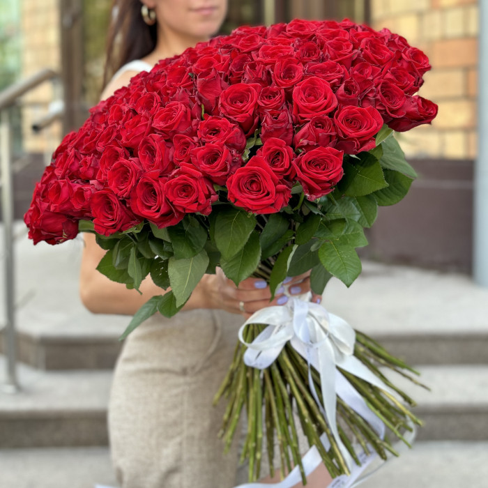 151 красная роза 60 см