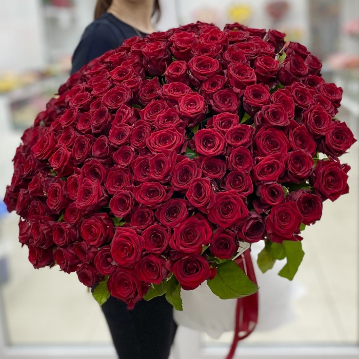 151 красная роза 70 см
