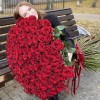 101 ароматная красная роза 130 см