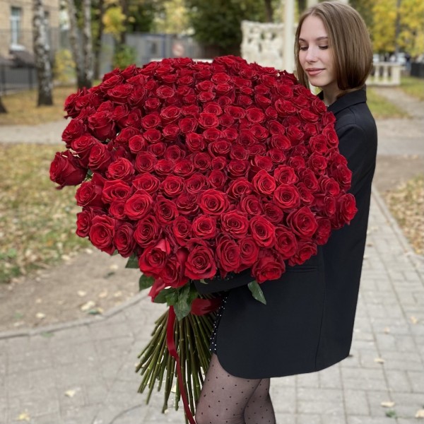 151 ароматная красная роза 130 см