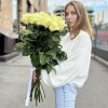 15 белых роз Мондиаль 80 см