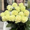 15 белых роз Мондиаль 80 см