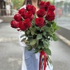 15 длинных красных роз Эксплорер 80 см