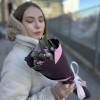 15 бело-фиолетовых тюльпанов Лайт харт