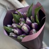 15 бело-фиолетовых тюльпанов Лайт харт