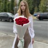 15 красных роз 70 см
