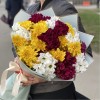 15 кустовых хризантем яркий микс