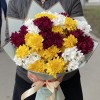 15 кустовых хризантем яркий микс
