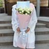 15 кустовых роз Сноу Бабл 80 см в упаковке