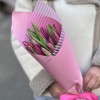 15 малиновых тюльпана Фёрст Стар в упаковке