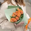 15 оранжевых махровых тюльпанов Оранж пэшн