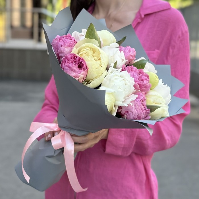 15 пионов ароматный микс в упаковке