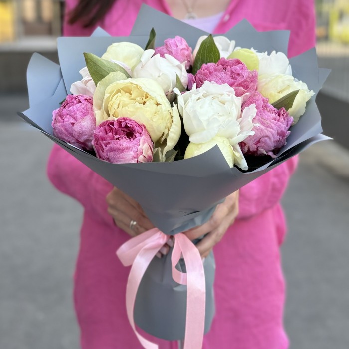 15 пионов ароматный микс в упаковке