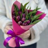 15 пионовидных фиолетовых тюльпанов Ворлд боул
