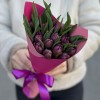 15 пионовидных фиолетовых тюльпанов Ворлд боул