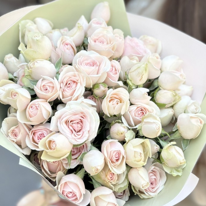 15 пионовидных кустовых роз Свит Блоссом