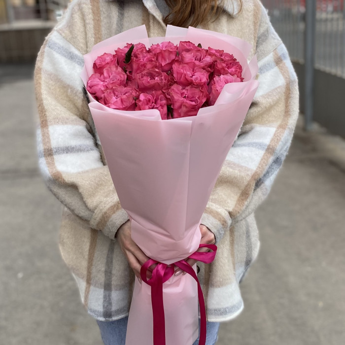 15 пионовидных роз Кантри блюз 50 см