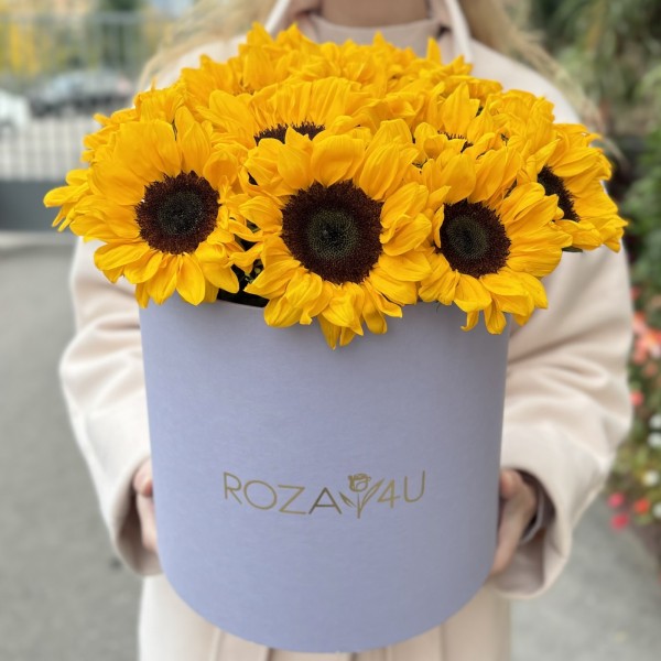 15 подсолнухов в коробке