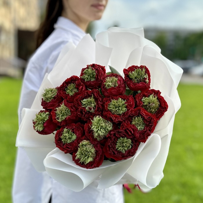 15 красных роз Ред Монстер 50 см