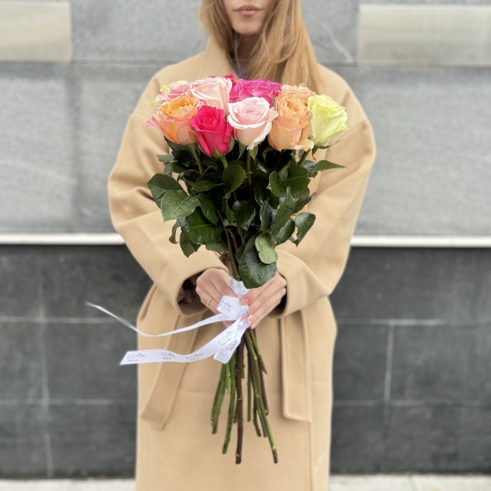 15 роз пастельный MIX
