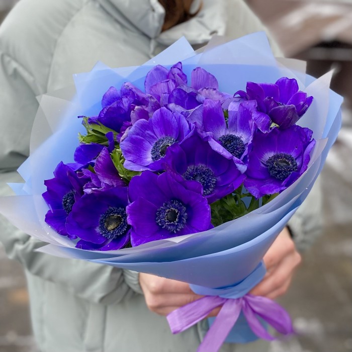 15 синих анемонов