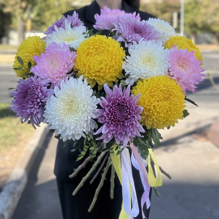 15 ярких хризантем MIX