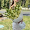 15 желтых гладиолусов в упаковке
