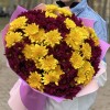 15 желтых и фиолетовых кустовых хризантем