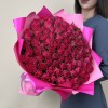 101 яркая малиновая роза Такаци 40 см