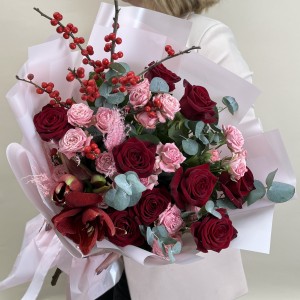 Букет дня с розами Сказка