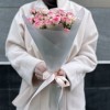 7 кустовых розовых роз Тралала 40 см