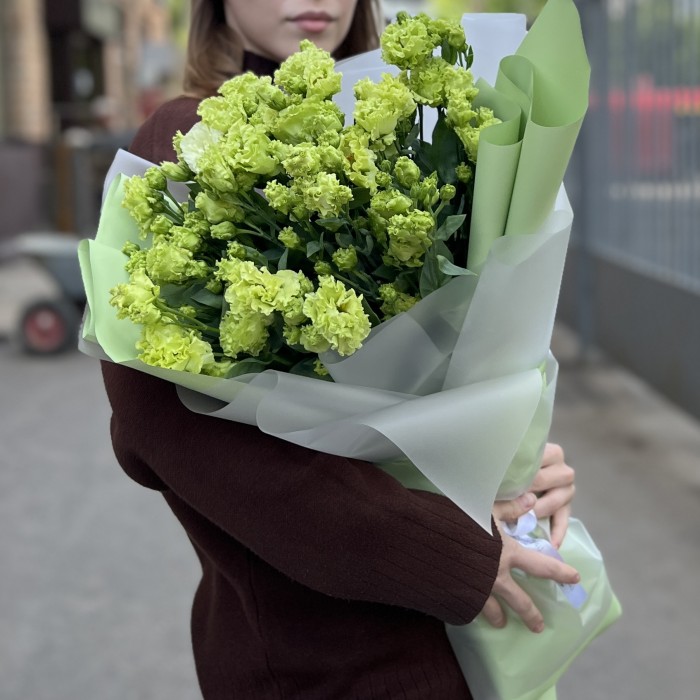 15 махровых зеленых эустом