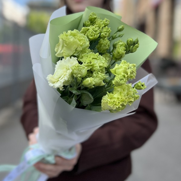 5 зеленых махровых эустом