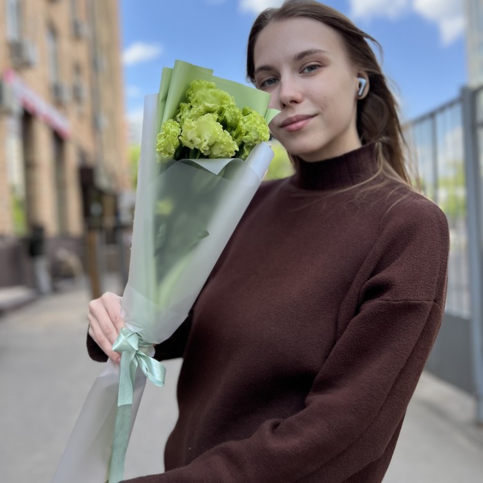 Букет из 3 зеленых эустом