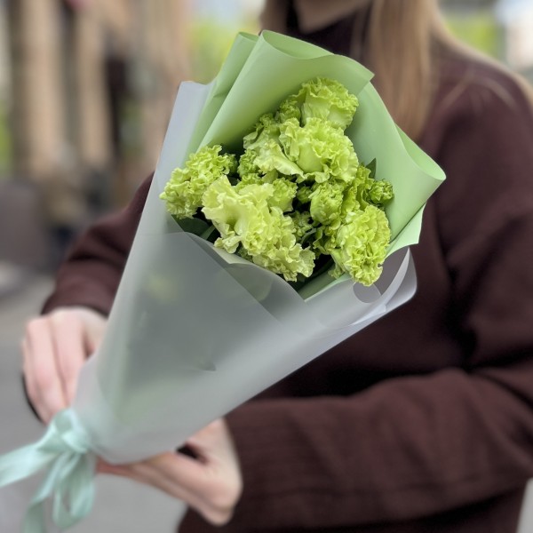 Букет из 3 зеленых эустом