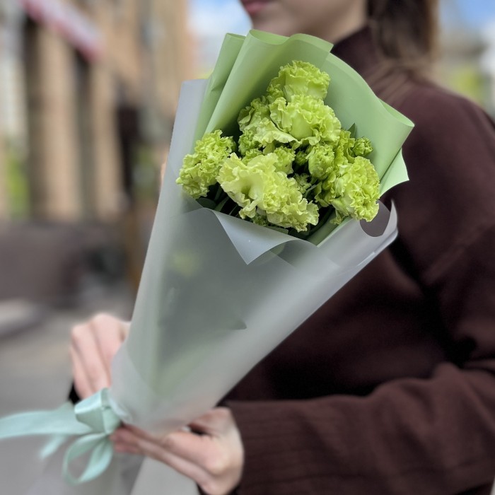 Букет из 3 зеленых эустом