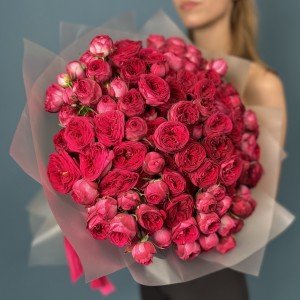 51 кустовая пионовидная роза Роял трендсеттер 50 см