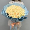 35 персиковых роз Пич Аваланш 60 см