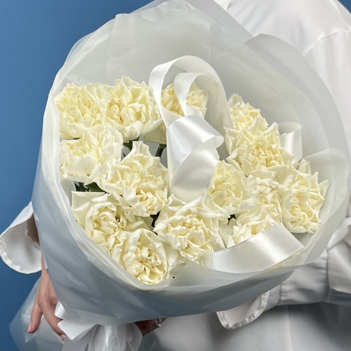 15 белых гвоздик