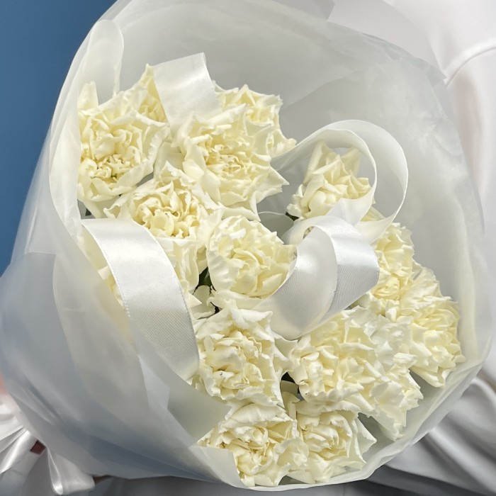 15 белых гвоздик