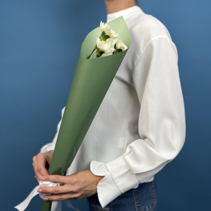 3 белые гвоздики