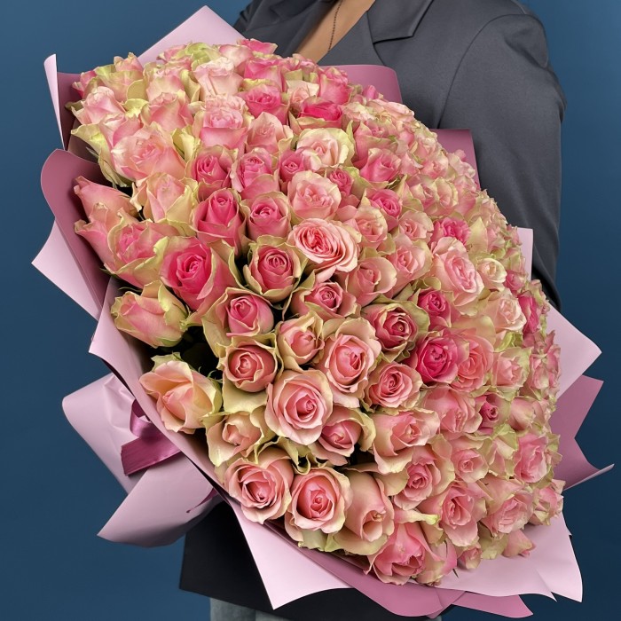 151 розово-зеленая роза бел-роз 40 см