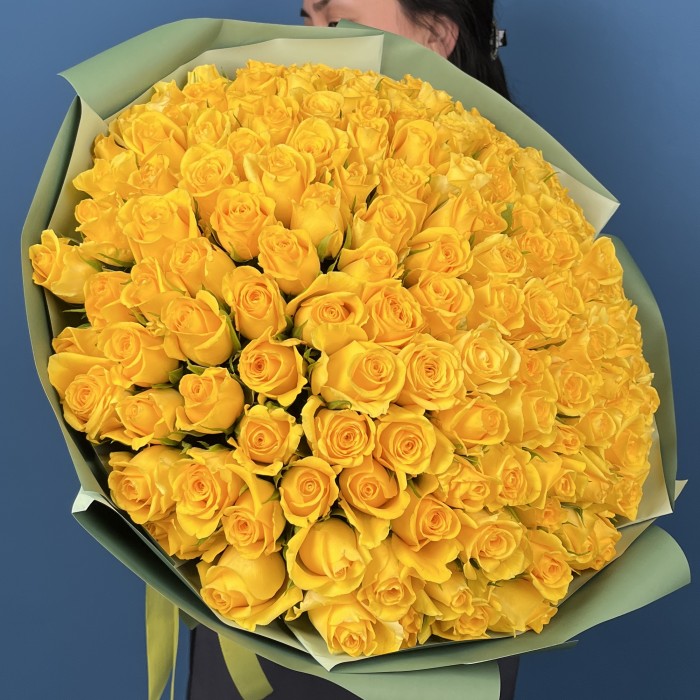 151 желтая роза 40 см