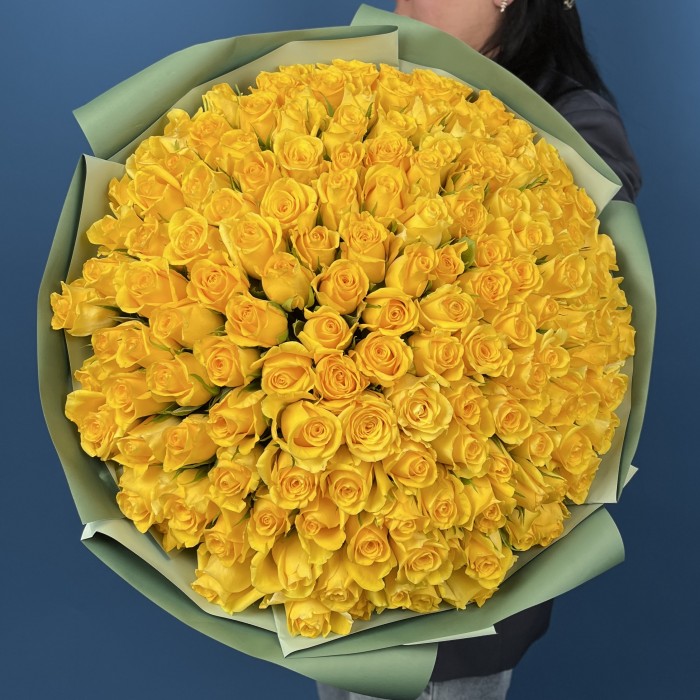 151 желтая роза 40 см