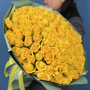 151 желтая роза 40 см