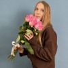 11 розовых роз Ревиваль 60 см