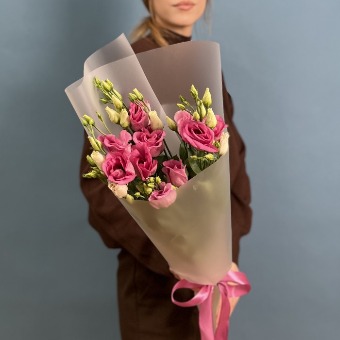 Букет из 3 розовых эустом