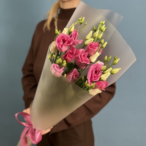 Букет из 3 розовых эустом