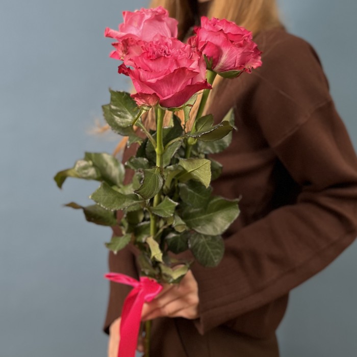 3 пионовидные розы Кантри блюз 60 см